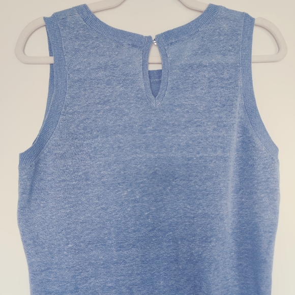 Tommy Bahama sequin embellished tank top linen blend, blue Size S - Picture 6 of 9